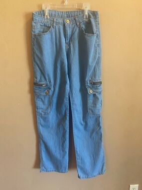 Lightweight Cargo pants size Medium cotton polyester blue